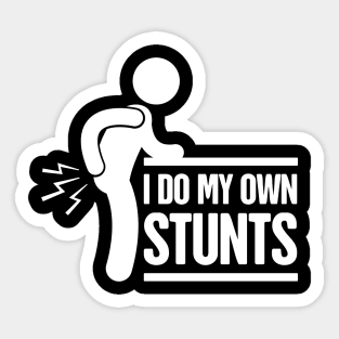 Stunts - Get Well Gift Fractured Broken Hip Bone Sticker